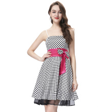 Starzz 2016 Sexy Spaghetti Straps Polka Dots Satin Short Cocktail Dress ST000087-4